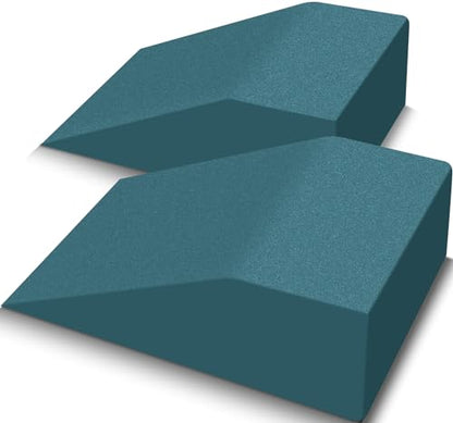 2 Pack Squat Wedge, Supportive Foot Wrist Exercise Wedge for Squat, Yoga, Pushup, Balance, Stretch, Strength, Pilates, Plank, Physical Therapy - EVA Riser Block for Men & Women - color: Dark Blue