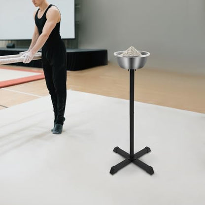Portable Gym Chalk Stand, 21.6*21.6*42.3in Freestanding Holder with Bowl, Chalk Stand for Physical Education Teacher, Athlete, Gymnastics, Weight Lifting, Climbing Sports Supplies Accessories