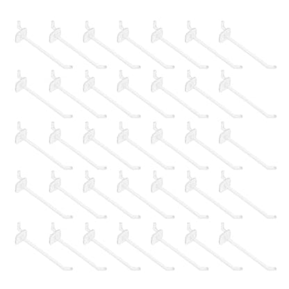 NUOBESTY 50pcs Small Plastic Pegboard Hooks 15cm for Tool Hanging Board Organizer and Workbench Storage in Showrooms and Garages
