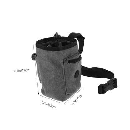 POPETPOP Slip Oxford Cloth Chalk Bag with Zippered Pocket and Secure Closure Gray Waist Pouch for Rock Climbing Gymnastics Bouldering and Outdoor Hiking Activities