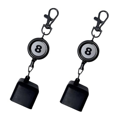 2-Pack Retractable Pool Chalk Holders with Belt Clip & Keychain | Billiard Cue Chalk Keeper Case for Snooker Game Training & Practice Accessories