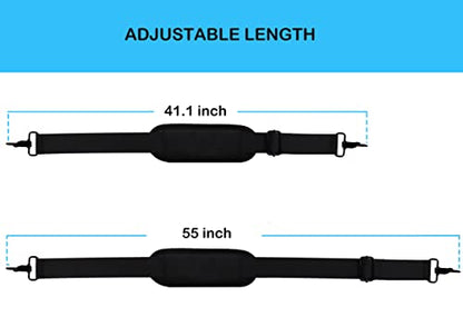 Universal Replacement Laptop Shoulder Strap, Durable 55" Adjustable Comfortable Belt with Metal Hooks for Briefcase, Computer Messenger Bag, Laptop Case Luggage/Duffel/Camera, (Black) - color: Black