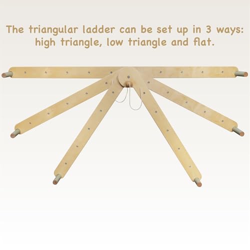 Kids Foldable Climbing Set with Ladder,Ramp,Balance Beam;Triangle Wooden Climbing Toys for Toddlers 1-3 Inside Playground,Baby Indoor Climber Jungle Gym for Montessori