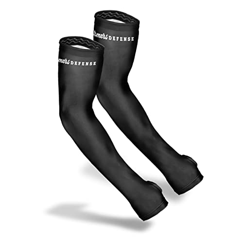 FARMER'S DEFENSE Gardening Arm Sleeves|UV Cooling Protective Sleeve Women & Men|Anti-Scratch Cover Sun UPF Outdoor Protection - Black - XS - color: Black, size: X-Small