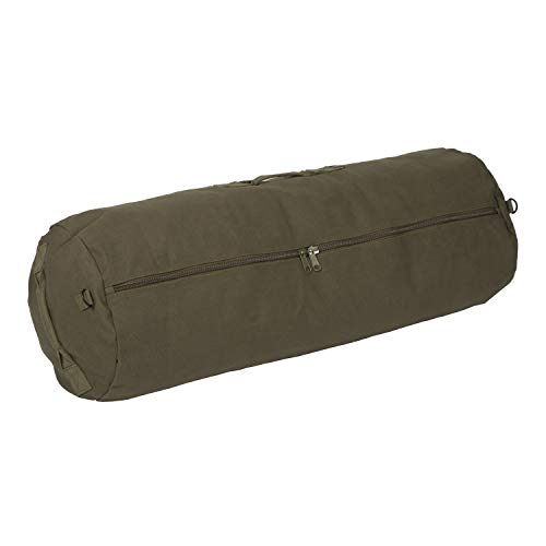 STANSPORT - Deluxe Duffel Bag With Zipper For Gym, Travel, & Storage - color: Olive Green, style: 36” X 13” X 13”