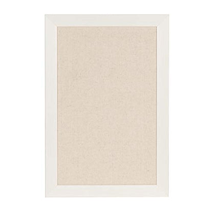 DesignOvation Beatrice Framed Linen Fabric Pinboard, 18x27, White - color: White, size: 18" x 1"