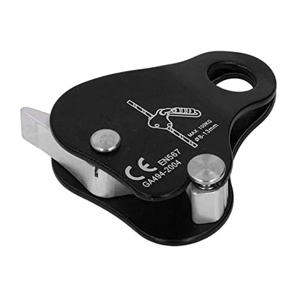 Bnineteenteam Climbing Rope Grab Aluminum Alloy Self Locking Stopper for Outdoor Mountaineering and Rock Climbing, 1 Pack - color: Black