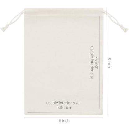 PALTERWEAR 100% Cotton Drawstring Bags 10‑Pack 6x8 Lightweight 70 GSM Muslin Pouch Set | Reusable Gift, Craft, Pantry, Travel Storage | Double Drawstring (Natural Beige, 6 x 8 Inches) - size: 6 x 8 Inches