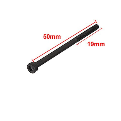 uxcell M3x50mm 12.9 Alloy Steel Hex Socket Screws Partially Threaded Bolt Black 10Pcs - size: M3x50mm