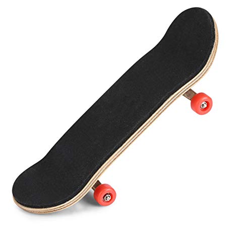 HURRISE Wooden Finger Skateboard, Maple Alloy Mini Skateboard, Red, Stress Relief Gift for Adults and Kids - color: Red