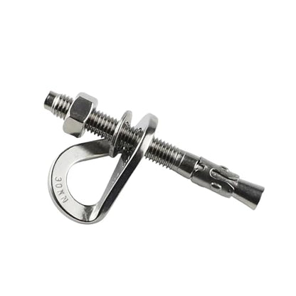 Rock Piton Climb Anchor Point Nut Bolt Hanger Plate Expansion Nail 304 Stainless Steel Caving Climbing Rigging M8 M10 M12(30KN-M10) - color: 30KN-M10