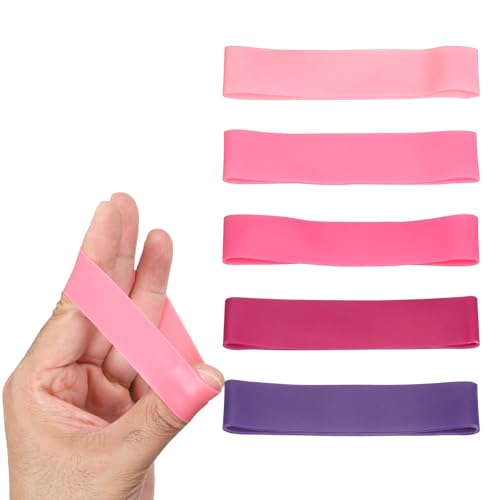 Finger Resistance Bands, Level Finger Grip Strengthener Grip Forearm Thumb Exerciser - color: Pink Series