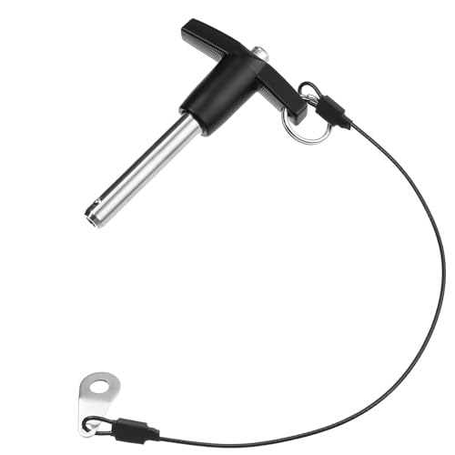 T Handle Quick Release Pin 3/8 Inch Diameter ,Stainless Steel Ball Locking Pin with Push Button Lanyard Cable Usable Length 1.57"(9.5*40mm) - size: 9.5mm-40mm