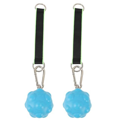 RiToEasysports Pull Up Ball Grips, TPE Climbing Training Balls with Stainless Steel for Strength Trainer, Kettlebell Barbell Home Gym Workout - color: Blue