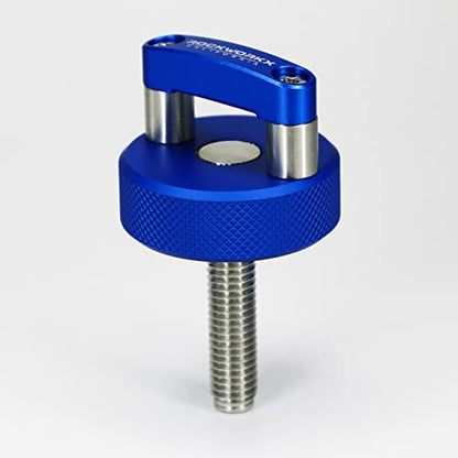 ROCKWORKX Blue Billet Aluminum JKU Hard Top Quick Removal Fastener Thumb Screw, Integrated D Ring - color: Blue