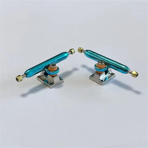 2pcs Inverted Kingpin Fingerboard Truck 34mm 32mm with Soft Bushing for Finger Skateboard(Silver Black) - color: Silver Black