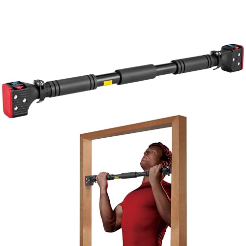 leikefitness Pull-Up Bar For Door Frame Chin Up Bar Upper Body Workout 28.3"- 37.8" Adjustable Portable Training Pull-Up Bars without Screw - Adjustable Width Locking Mechanism - color: BLACK