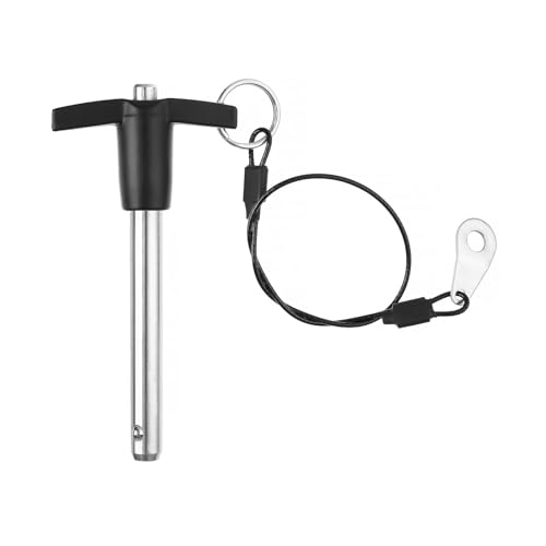 T Handle Quick Release Pin 3/8 Inch Diameter ,Stainless Steel Ball Locking Pin with Push Button Lanyard Cable Usable Length 2.36"(9.5*60mm) - size: 9.5mm-60mm