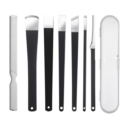 7 Pcs Professional Pedicure Tools for Feet, Stainless Steel Ingrown Toenail Removal Blade Kit with File, Toe Nail Knife Set for Men Women,Corn and Rasp Callus Remover Foot Scraper for Dead Skin