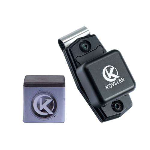 KONLLEN Professional Pool Cue Chalk, Nano Technology | Long-lasting formula for better grip, control and cleaner cue tip contact - color: Black with Black Holder, size: 2 pieces