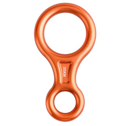 35kN Climbing Rescue Figure 8 Descender Rigging Plate Heavy Duty & Large & High Strength Rappel Device Equipment for Rappelling, Belaying, Tree Climbing, Aerial Silks Rigging - color: Orange - 35 kN