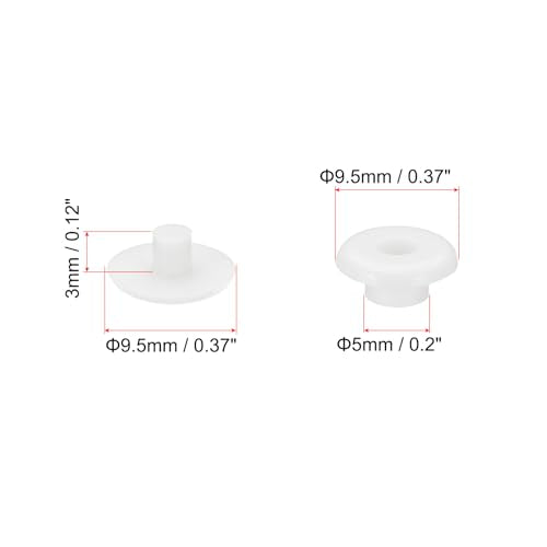 PATIKIL M5x3mm Plastic Binding Post, 50 Sets Plastic Chicago Screws Binding Screw Rivet Post Press-on Buckle for Leather Scrapbook Photo Albums, White - color: White, size: M5x3mm