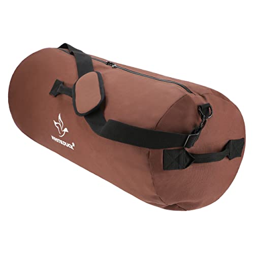 WHITEDUCK HOPLITE Heavy Duty Military Canvas Duffel Bag, Army Cargo Style, Foldable Tactical Outdoor Bag, Travel, Storage - color: Brown, size: Extra Large 30" x 50"