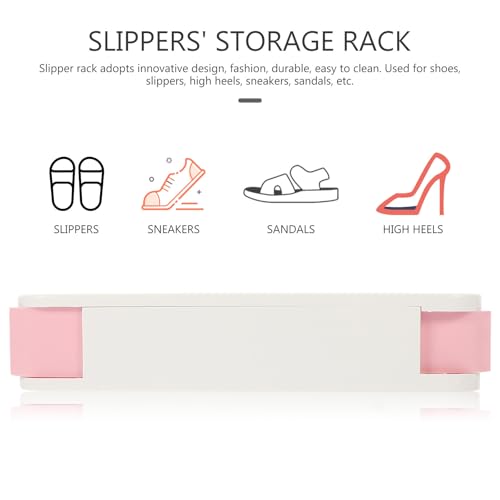 BESTYASH No Punching Wall Mounted Shoe Rack for Slippers and Sneakers, Folding Plastic Shoe Organizer with Sturdy Rails and Enough Space, Easy to Clean Storage Shelf for Bathroom or Living