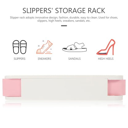 BESTYASH No Punching Wall Mounted Shoe Rack for Slippers and Sneakers, Folding Plastic Shoe Organizer with Sturdy Rails and Enough Space, Easy to Clean Storage Shelf for Bathroom or Living