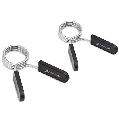 ProsourceFit Olympic Barbell Spring Clip Collar 2-inch Pair with Easy-Grip Handles for Weightlifting,Powerlifting and Strength Training
