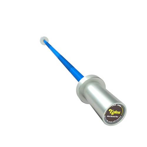 Egles Kids Barbell 5.5LB Mini Barbell Bar 4ft for Kid Women & Beginners Weighted Bar - Compatible with 2-Inch Weight Plates, for Strength Training Gym Weight Lifting, Multi-Color Training Bar - color: Silver Sleeve Blue Bar