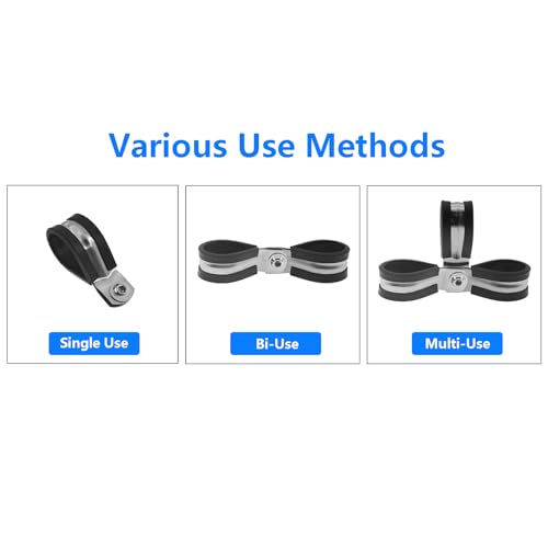 Rubber U Clamps,Two Hole U-Tube Strap Clamp Set,SAFYY EPDM Rubber Cushioned Insulated Clamp Rubber Lined Mounting U Brackets,U Shaped Pipe Tube Wire Clamps Clips Conduit Clamps (M48|2-7/8",10PCS) - size: M48|2-7/8",10PCS