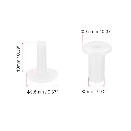 PATIKIL M5x10mm Plastic Binding Post, 50 Sets Plastic Chicago Screws Binding Screw Rivet Post Press-on Buckle for Leather Scrapbook Photo Albums, White - color: White, size: M5x10mm
