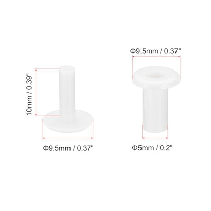 PATIKIL M5x10mm Plastic Binding Post, 50 Sets Plastic Chicago Screws Binding Screw Rivet Post Press-on Buckle for Leather Scrapbook Photo Albums, White - color: White, size: M5x10mm