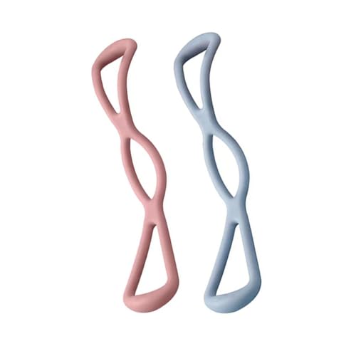 Healifty 2PCS Yoga Bar Kit Lightweight Fitness Equipment for Shoulder Neck Chest Stretching and Strength Training in Home Gym Workout Pink and Mist Blue