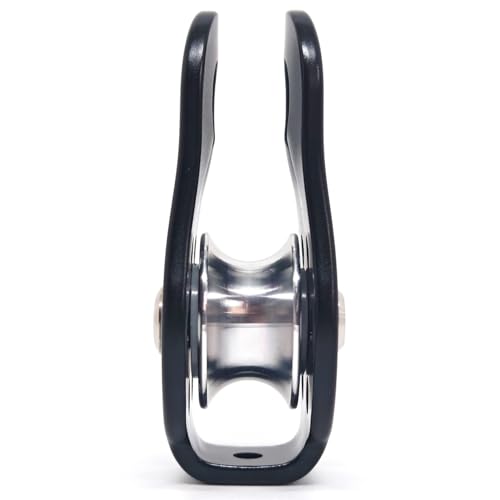 2pcs Fixed Plate 26KN Micro Climbing Pulley, General Purpose Small Single Sheave Hauling Pulley for Rock Climbing, Rappelling, Zipline Sports Etc (Black, Pack of 2) - color: Black(Pack of 2)