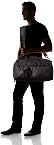 Fitdom 20" 32L Tactical Black Gym Duffle Bag with Shoe Compartment. Best Workout Bag For Men & Women. Black Gym Bag is Great For Basketball, Soccer & Other Sports As Well As Weekender & Overnight Bag