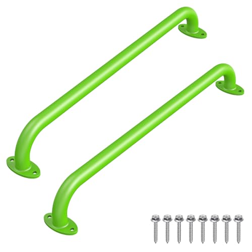 Dolibest 30 Inch Metal Safety Handle, Playground Ladder Handle & Wider Base, Playset Handles for Kids Playhouse, Treehouse, Rock Climbing Wall, Swing Set Accessories, Indoor & Outdoor Use (2PCS)-Green - color: ‎green 2- 30 Inch-2pcs