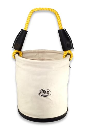 Graintex Utility Canvas Bucket Plastic Bottom 12” x 16” Heavy Duty Canvas - size: 16-Inch deep and 12-Inch diameter