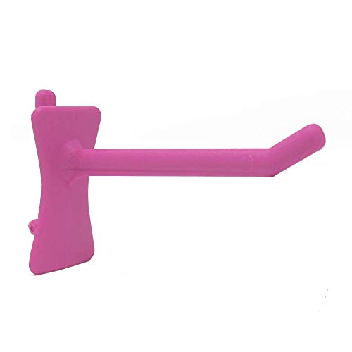 PegPro® 2" Hooks Kit for Standard “Wood Fiber” pegboard – Durable Plastic Pegboard Hooks - for Garage, Kitchen, Craft Room, and More (2" Hook - 24 Pack, Pink) - color: Pink, size: 2" Straight - 24 Count