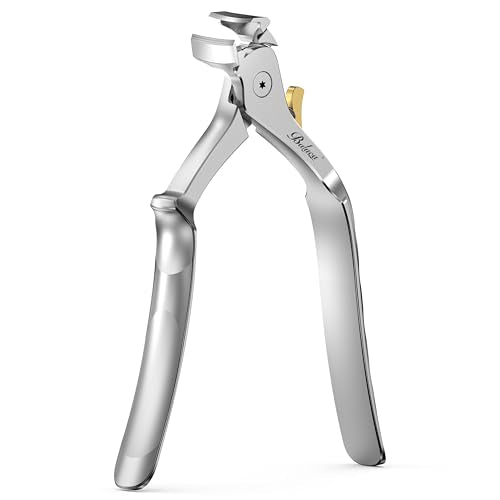 BALUCA Ergonomic Nail Clipper for Seniors - Heavy Duty Toenail & Fingernail Clipper for Thick Nails, Extra Long Handle Toenail Clippers with Catcher & Safety Lock, Precision Trimmer for Men & Women - color: Silver, size: Extra Long Handle