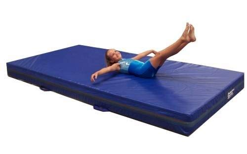 Team Sports Gymnastics 8" Skill Training Mat, 4'x8'x8" Non-Folding with Blue Vinyl