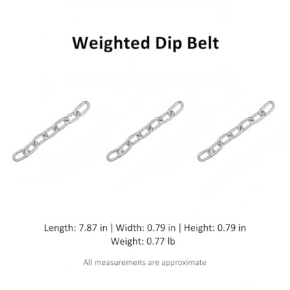 Home Gym Pull Up Station Accessory: Weighted Dip Belt with Heavy Duty Iron Chain for Strength Training - size: 7.87 x 0.79 x 0.79 in