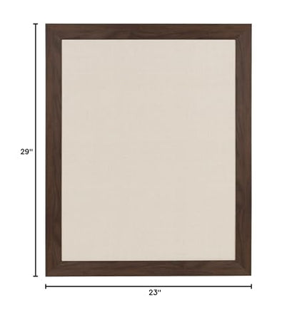 DesignOvation Beatrice Framed Linen Fabric Pinboard, 23x29, Walnut Brown - color: Walnut Brown, size: 29" x 23"