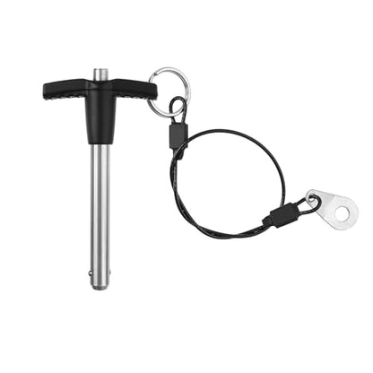 T Handle Quick Release Pin 5/16 Inch Diameter ,Stainless Steel Ball Locking Pin with Push Button Lanyard Cable Usable Length 1.97"(8*50mm) - size: 8mm-50mm