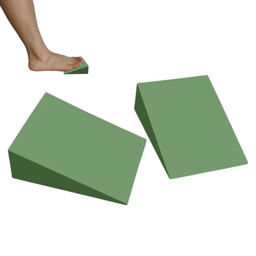 Squat Blocks Wedge Balance Board Wedge Equipment | Balance Slant Board for Knee Exercise Workout Calf Ankle Yoga Stretching Gym Training Pilates - color: Green, size: 9x6x3cm