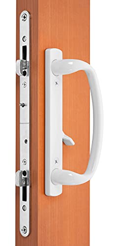 Rockwell Security Charlotte Patio Sliding Door Handle Set White Finish Fits 3-15/16 Inch CTC Screw Holes for Residential Use - color: White