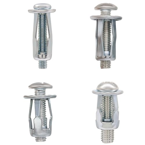 Bonsicoky 80Pcs Expansion Screw Petal Nut, M4 M5 M6 M8 | Secure Mounting Hardware Kit, Carbon Steel Jack Nut Fasteners, Silver Metal Insert, For Hollow Walls, Drywall and Sheet Metal - size: M4 M5 M6 M8