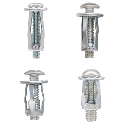 Bonsicoky 80Pcs Expansion Screw Petal Nut, M4 M5 M6 M8 | Secure Mounting Hardware Kit, Carbon Steel Jack Nut Fasteners, Silver Metal Insert, For Hollow Walls, Drywall and Sheet Metal - size: M4 M5 M6 M8
