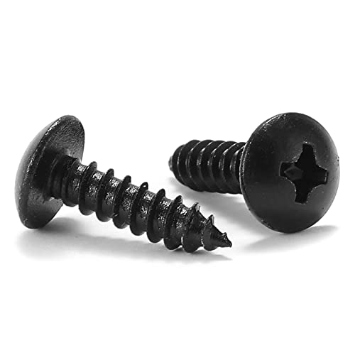 #4 x 1/2" Wood Screw 100Pcs Truss Head Phillips 18-8 (304) Stainless Steel Fast Self Tapping Screws Black Oxide by SG TZH - size: #4 x 1/2"